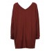 O-NEWE S-5XL Sexy Women Batwing Sleeve V-Neck Knit Blouse