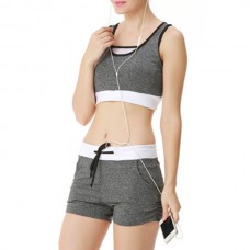 Women Comfortable Shockproof Outfits Wireless Fitness Running Elastic Sports Yoga Bra Set
