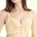 Women Sexy Lightly Lined Wireless Bra Luxurious Lace Jacquard Breathable Underwear