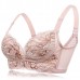 Women Sexy Lightly Lined Wireless Bra Luxurious Lace Jacquard Breathable Underwear