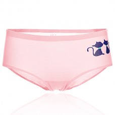 Lovely Seamfree Mid-rise Kitty Cat Pattern Comfy Cotton Underwear Briefs Panties
