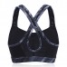 Women Cozy Shockproof Wireless Waves Printing Breathable Yoga Sport Vest Bra
