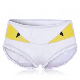 Women Sexy Perspective Lace Breathable Panties Yellow Triangle Eyes Printed Underwear