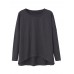 O-NEWE L-5XL Casual Women Pure Color O-Neck Long Sleeve Blouse