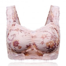 Lace Cozy Nude Floral Printing Sleeping Bras Wireless Vest Yoga Casual Tops