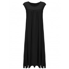 Casual Sleeveless Solid Color Loose Tunic Long Maxi Dress For Women
