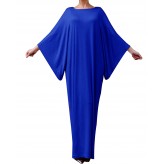 Casual Loose Women Pure Color Batwing Sleeve Ankle-length Dresses