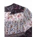 Women Floral Printed V-neck Slit Hem Vintage Maxi Dresses
