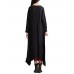 Casual Women Solid Color V-Neck Long Sleeve Asymmetric Dress