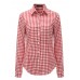 Plus Size Casual Women Plaid Turn Down Collar Buttons Long Sleeve Blouse