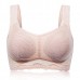 Women Comfort Wireless Lace Mesh Brassiere Solid Color Breathable Sleeping Yoga Bra
