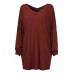 O-NEWE S-5XL Sexy Women Batwing Sleeve V-Neck Knit Blouse